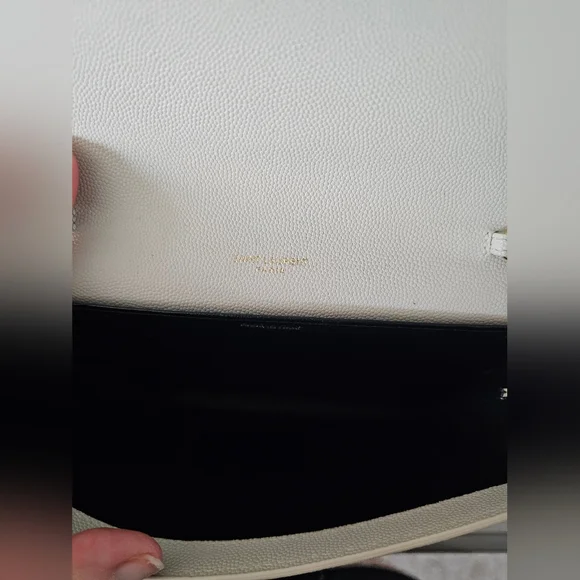 🍸💰​AUTHENTIC Saint Laurent UPTOWN CHAIN WALLET IN GRAIN DE POUDRE EMBOSSED COA - Picture 9 of 11